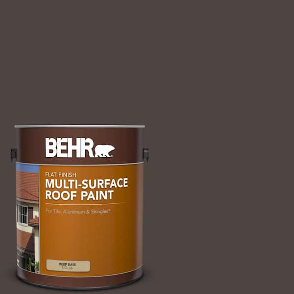 BEHR 1 gal. #SC-104 Cordovan Brown Flat Multi-Surface Exterior Roof Paint