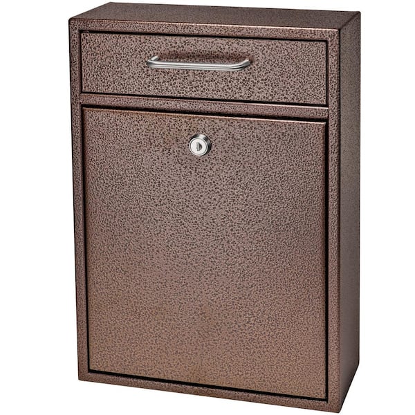 Mail Boss Olympus Locking Wall-Mount Drop Box with High Security Reinforced Patented Locking System, Bronze