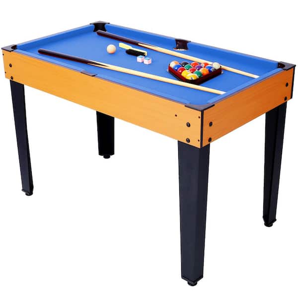 Amucolo 5-in-1 Blue Multi-Game Table - Billiards, Push Hockey, Foosball, Ping Pong and Basketball