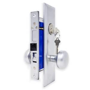 2.5 in. Satin Chrome Right Hand Mortise Entry Lock Set with Backset