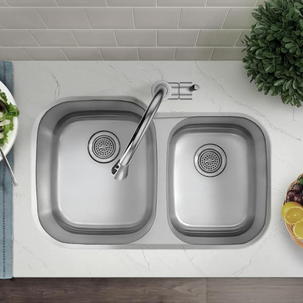 CHESHIRE 31.5 in. Undermount 60/40 Double Bowl 18 Gauge Stainless