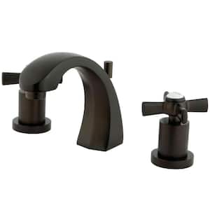 Millennium 8 in. Widespread 2-Handle Bathroom Faucets with Brass Pop-Up in Oil Rubbed Bronze