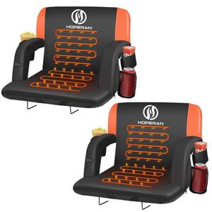 Liusey Orange 23 in.W Outdoor Heated Stadium Seats for Bleachers with Backs and Cushion Wide(2-Pack)