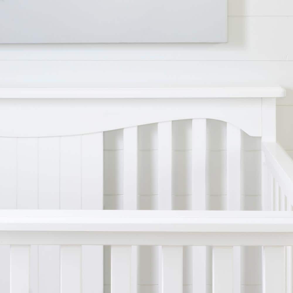 Savannah White Convertible Baby Crib with Toddler Rail