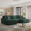 Uixe 118 in. Square Arm 3-Piece Corduroy Upholstered U-Shaped Sectional Sofa in Hunter Green CS07-CAC-ML