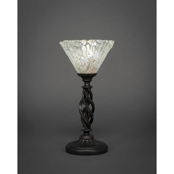 Unbranded Olympia 14.25 in. Dark Granite Lamp Accent Lamp with Glass Shade