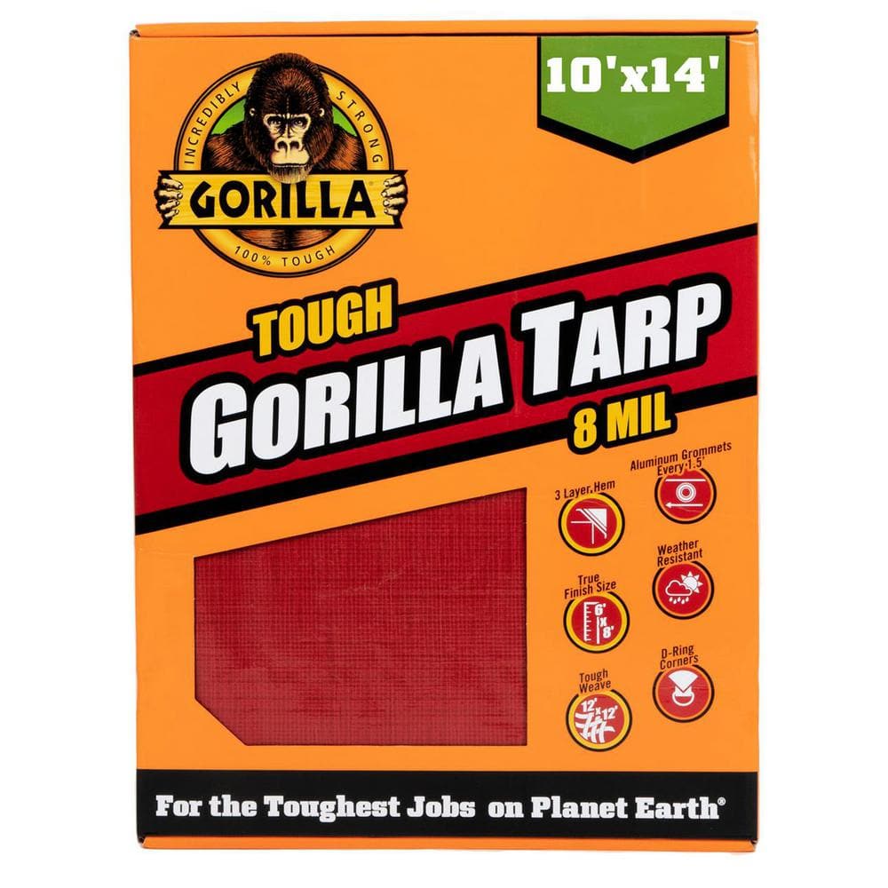 Gorilla 10 ft. W x 14 ft. L Dark Red General Purpose Medium Duty Tarp 97033 The Home Depot