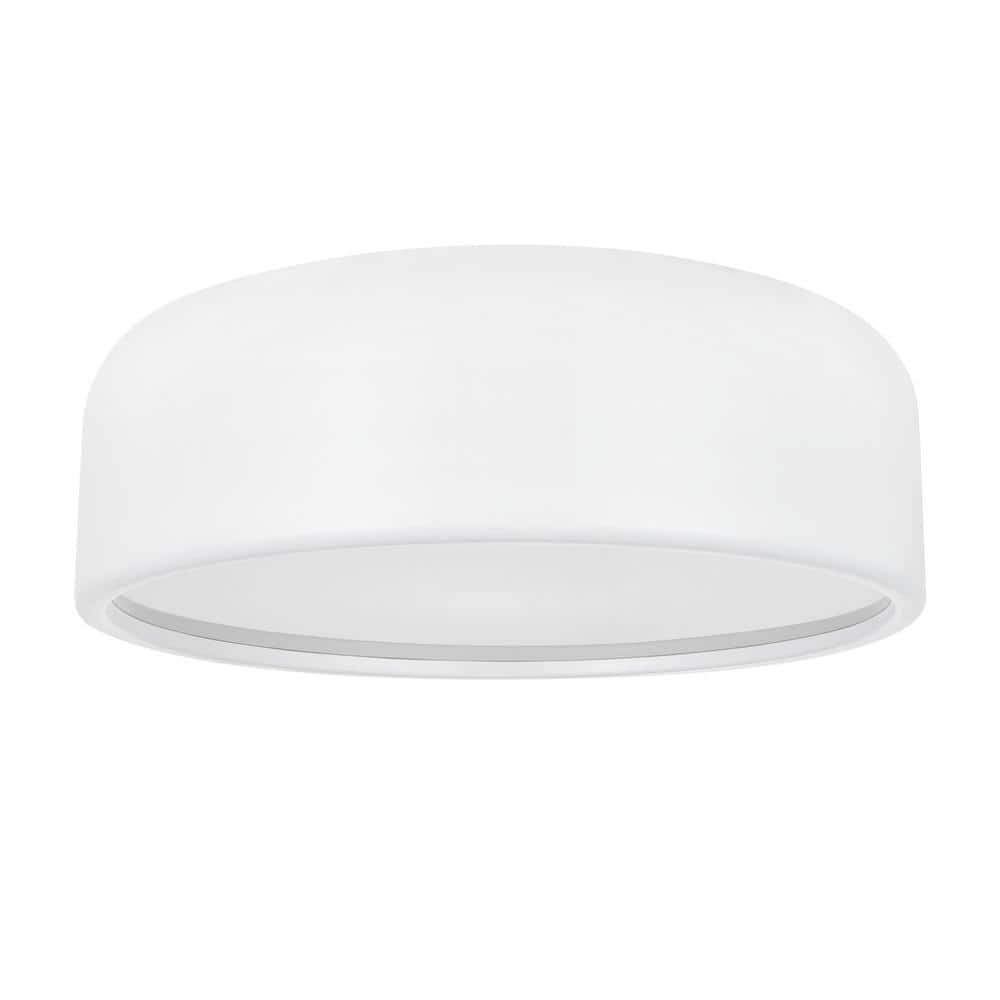 Campton 19" White Glass Dome Flush Mount Ceiling Light