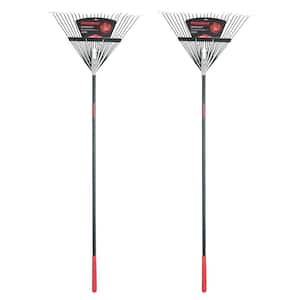 51 in. Fiberglass Handle 24-Tine Steel Rake (Pack of 2)