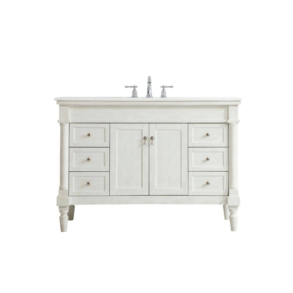 Simply Living 48 in. W x 21.5 in. D x 35 in. H Bath Vanity in Antique White
