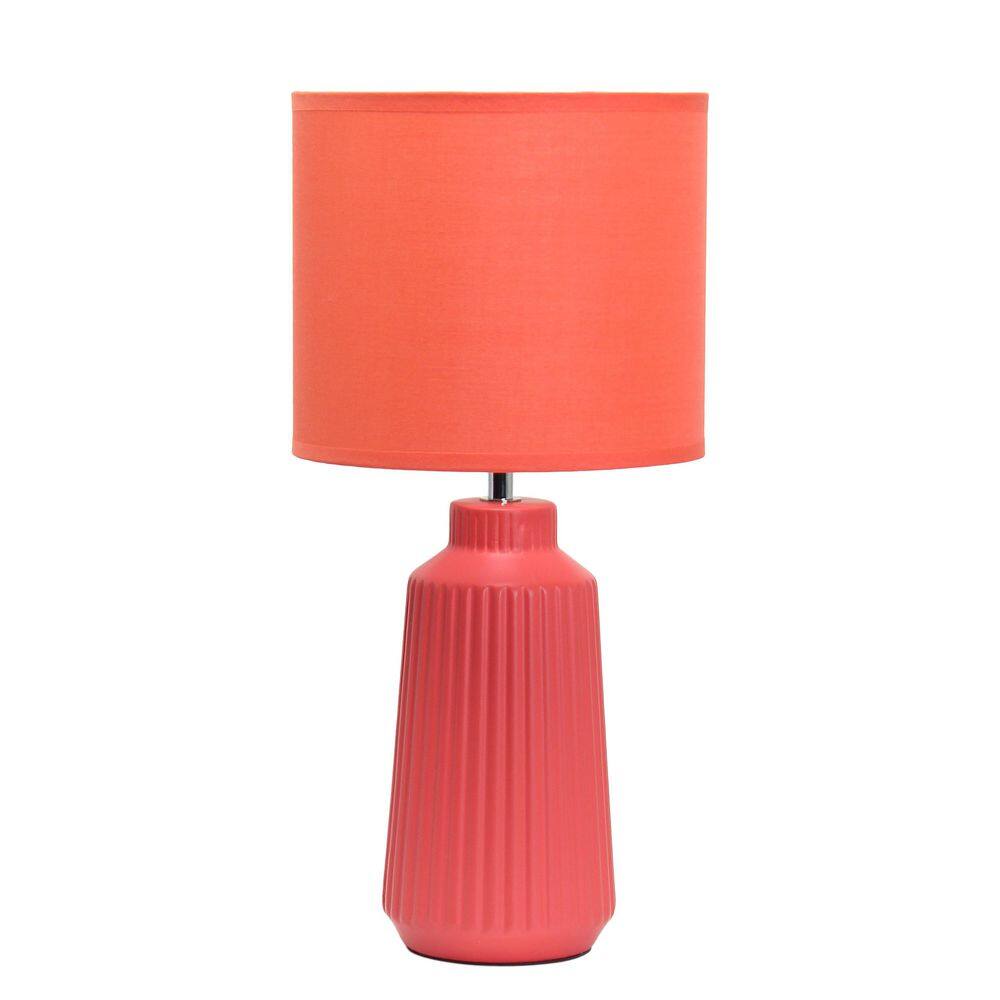 15.94 Grooved Ceramic Table Lamp, Orange Base with Fabric Shade for Stylish Spaces price history on PriceWatchPro