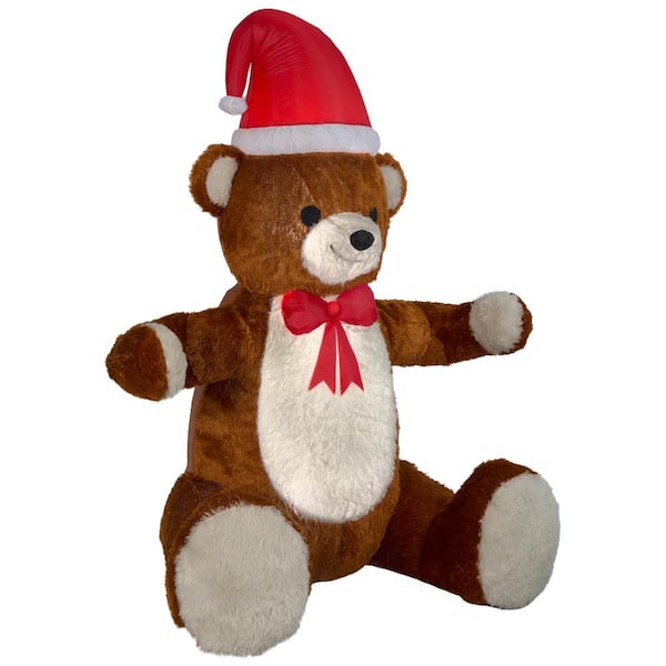 Home Accents Holiday  ft. Pre-lit LED Inflatable Animated Plush Hugging Teddy  Bear Airblown 114295 - The Home Depot