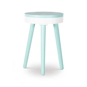 Fannin Aqua Blue 3-Leg Side Table with Lift-Top Storage