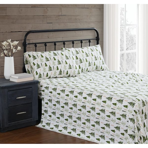 Truly Soft Trees Full Cotton Flannel Sheet Set
