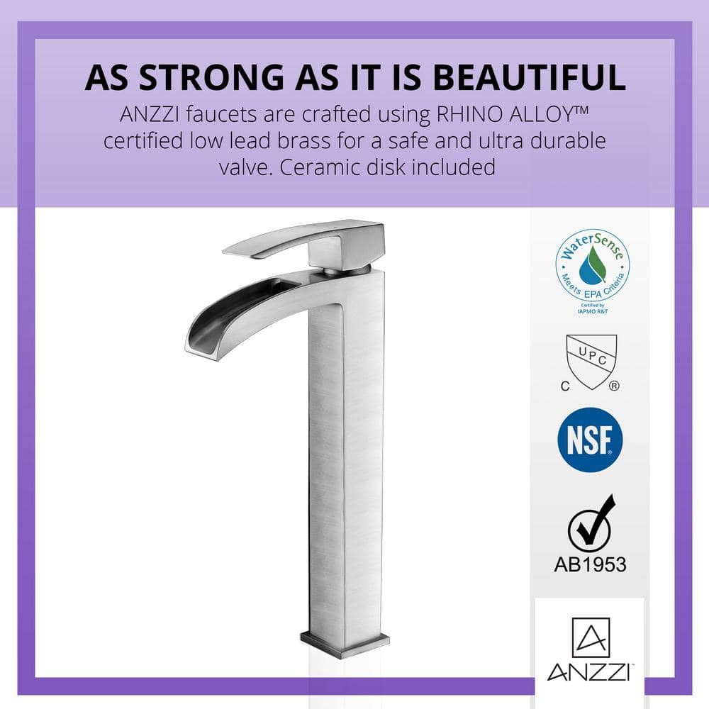 Minimalist Brushed Nickel Single-Handle Vessel Bathroom Faucet