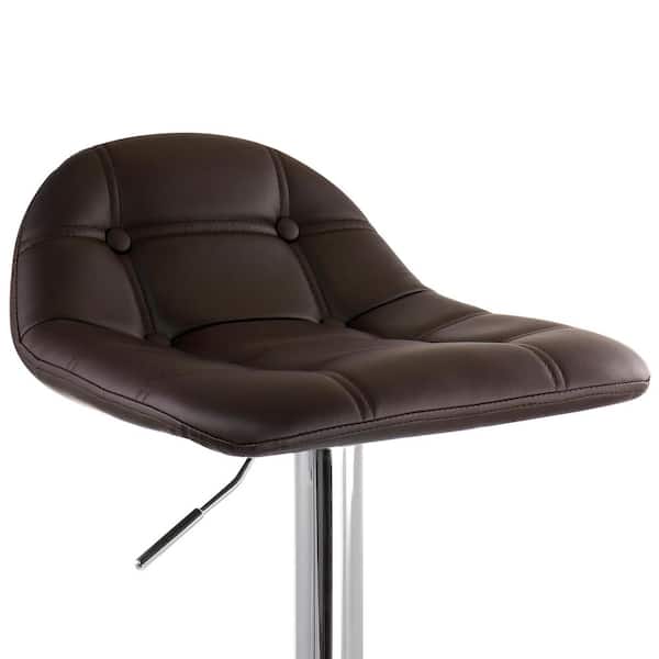 SIMPLE RELAX Brown Artificial Leather Low Back Adjustable Height