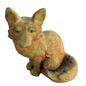 Cast Stone Fox Garden Statue - Weathered Bronze