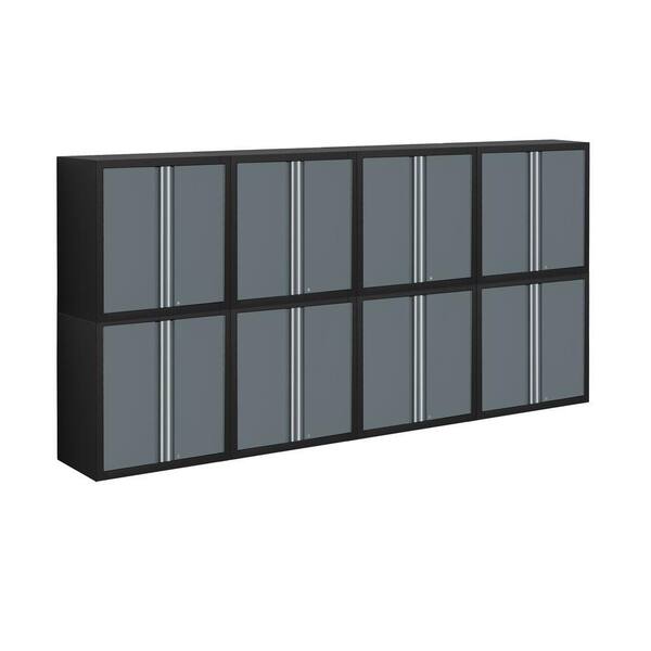 NewAge Products Pro Series 56 in. H x 112 in. W x 14 in. D Welded Steel Garage Cabinet Set in Grey (8-Piece)