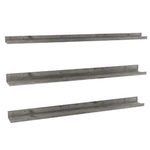 47 Inch Gray Floating Shelves for Wall Mount,Wood Wall Shelf Ledge,Set of 3
