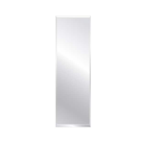 Glacier Bay 12 in. W x 48 in. H Rectangular Frameless Beveled Edge Wall Bathroom Vanity Mirror in Silver