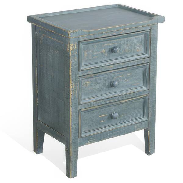 Benjara 19 in. Green Rectangular Wooden Top End Table