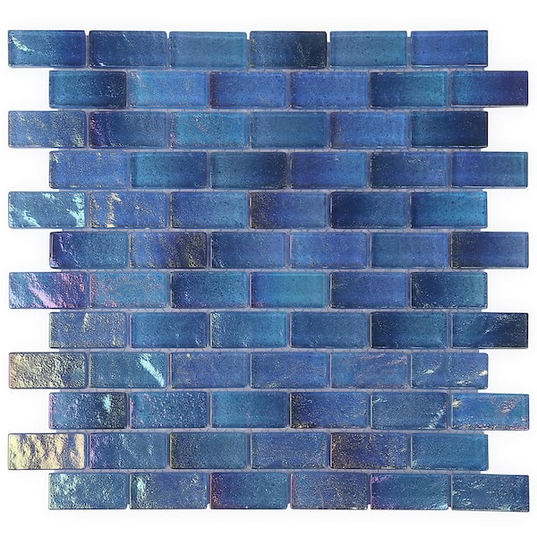 Java Lagoon Tile Ivy Hill Tile Speckle Lagoon Blue 3 in. x 0.31 in. Polished Glass Wall ...