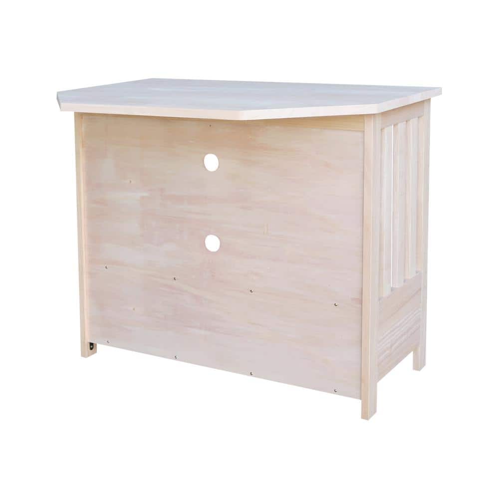 Solid Wood Unfinished Mission Corner TV Stand, 38"