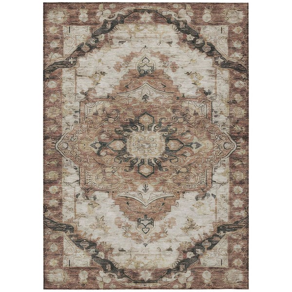 Chantille Machine Washable Indoor/Outdoor Abstract ACN2875 Paprika 3 ft. x 5 ft. Area Rug