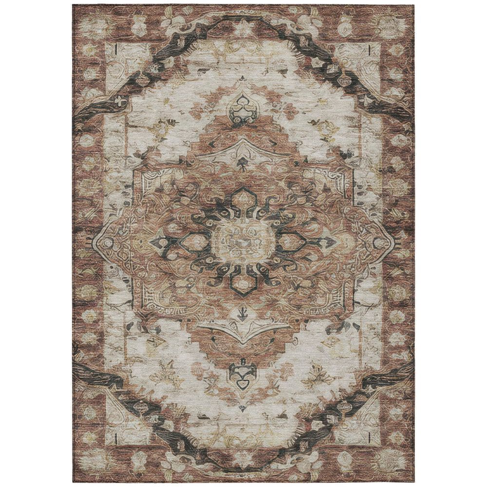 Chantille Machine Washable Indoor/Outdoor Abstract ACN2875 Paprika 5 ft. x 7 ft. 6 in. Area Rug price history on PriceWatchPro