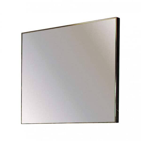 Gray 32 in. W x 32 in. H Modern Square Metal Framed Mirror