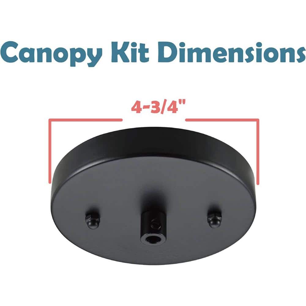 Matte Black Round Metal Chandelier Canopy Kit