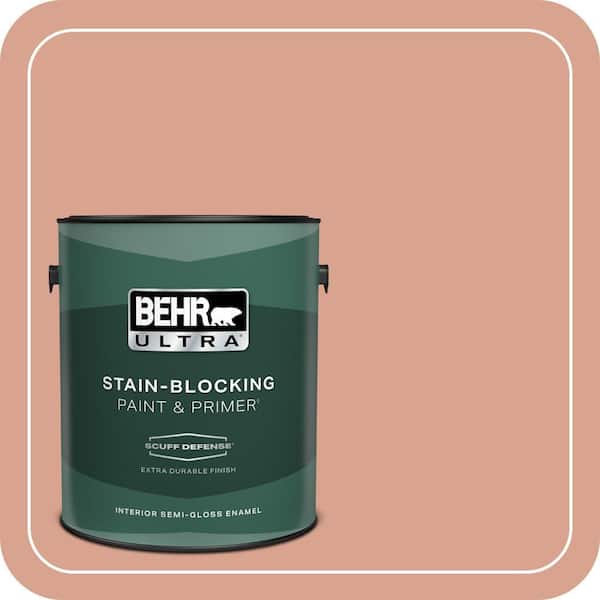 BEHR ULTRA 1 gal. Home Decorators Collection #HDC-CT-13 Apricotta Extra Durable Semi-Gloss Enamel Interior Paint & Primer