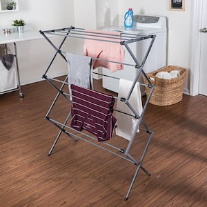 29 in. W x 42 in. H Silver Steel Oversized Collapsible Drying Rack