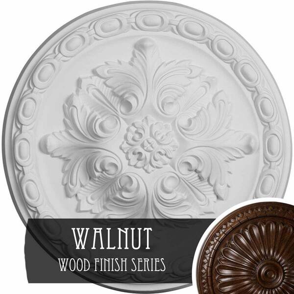 Ekena Millwork 11-3/4 in. x 3/8 in. Stockport Urethane Ceiling Medallion, Walnut