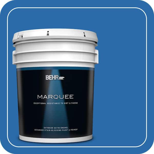 BEHR MARQUEE 5 gal. #MQ4-24 Electric Blue Satin Enamel Exterior Paint & Primer