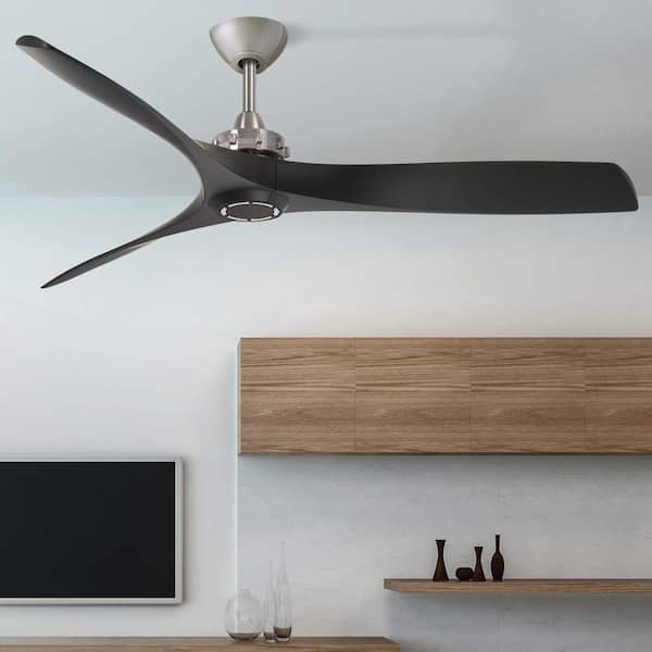Aviation 60 in. Indoor Brushed Nickel and Coal Ceiling Fan with Remote Control