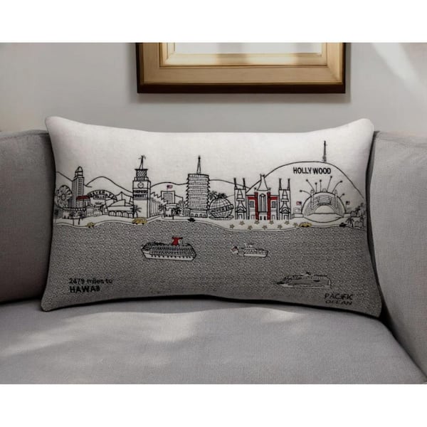 HomeRoots Cream Solid Polyester 14 in. x 24 in. Throw Pillow