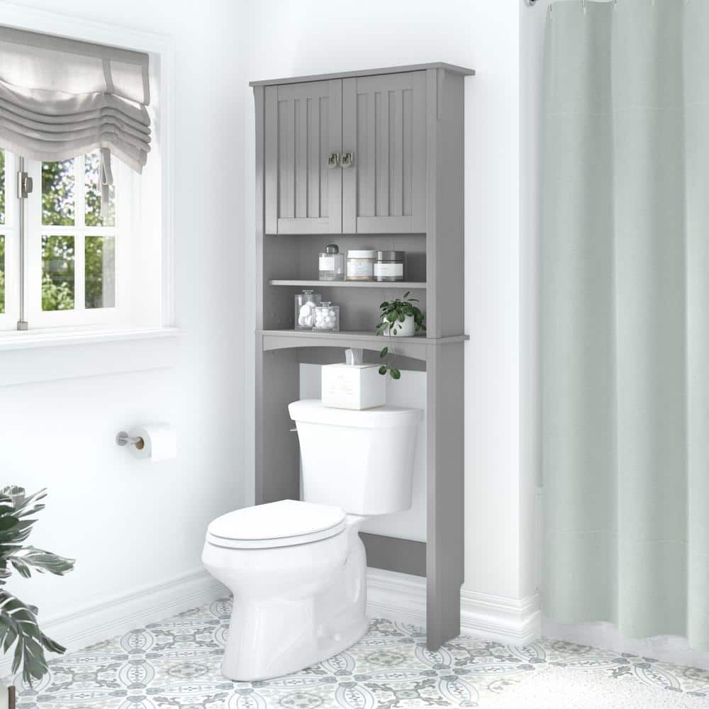 Cape Cod Gray Over The Toilet Storage Cabinet with Adjustable Shelves
