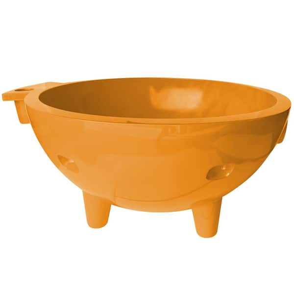 FireHotTub-OR 4-Persons 63 in. Acrylic Flatbottom Bathtub in Orange