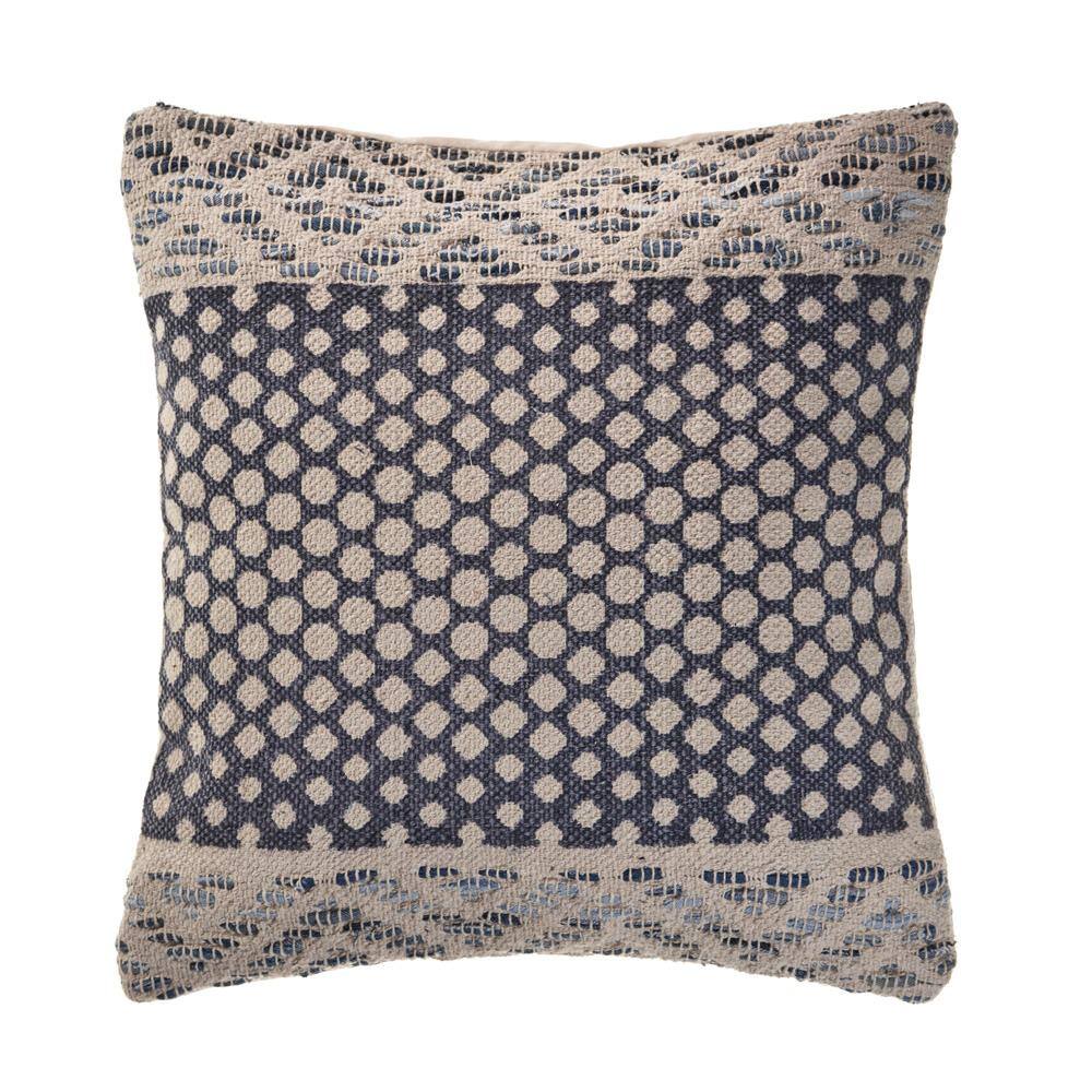 LR Home Spotlight Denim Blue 20 in. x 20 in. Detailed Throw Pillow