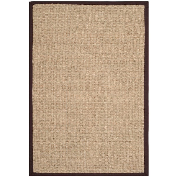 SAFAVIEH Natural Fiber Natural/Dark Brown 5 ft. x 8 ft. Border Woven Area Rug