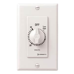 20 Amp 30-Minute Indoor In-Wall Spring Wound Timer, White