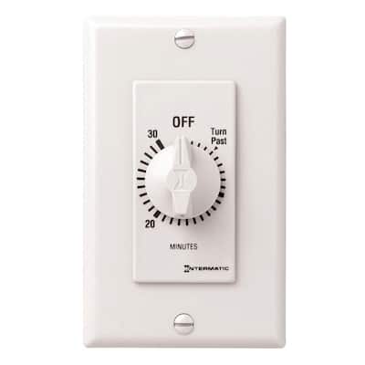 20 Amp 30-Minute Indoor In-Wall Spring Wound Timer, White
