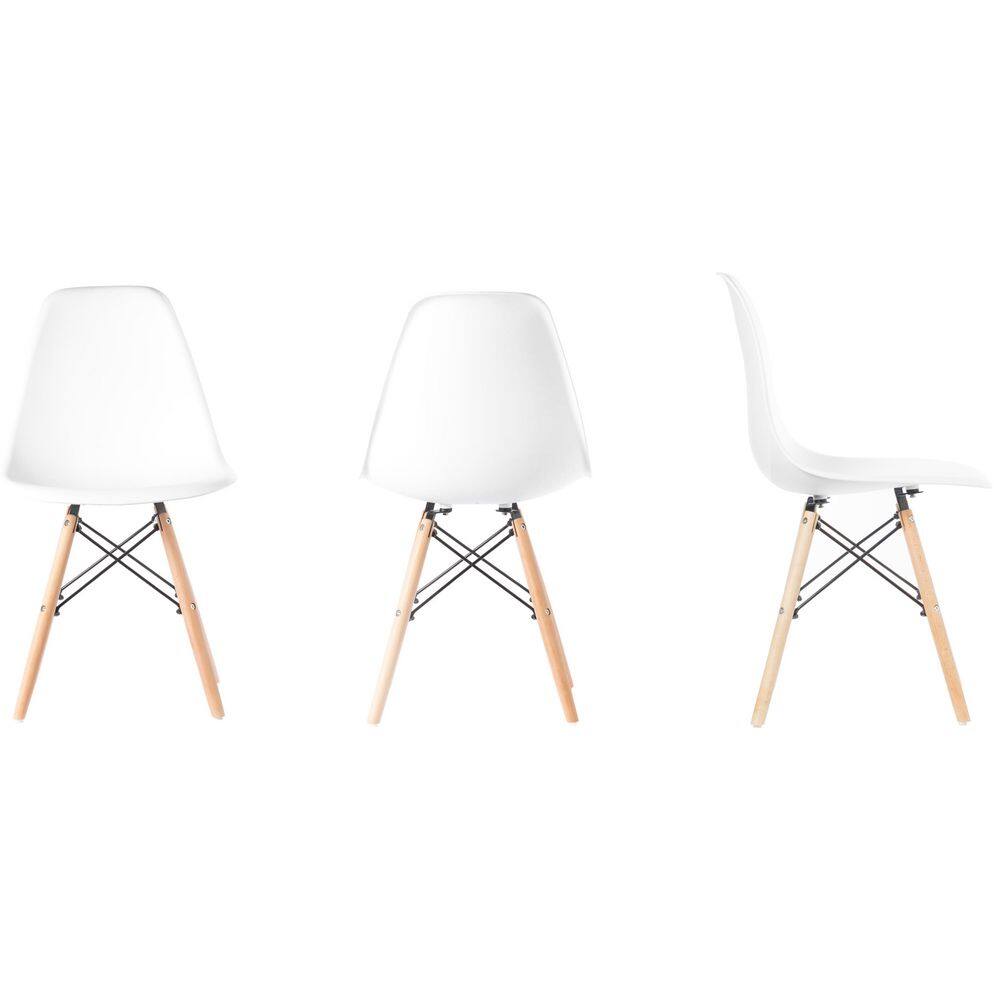 White High Back Wooden Side Chair