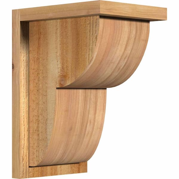 Ekena Millwork 8 in. x 10 in. x 14 in. Western Red Cedar Crestline Rough Sawn Corbel with Backplate