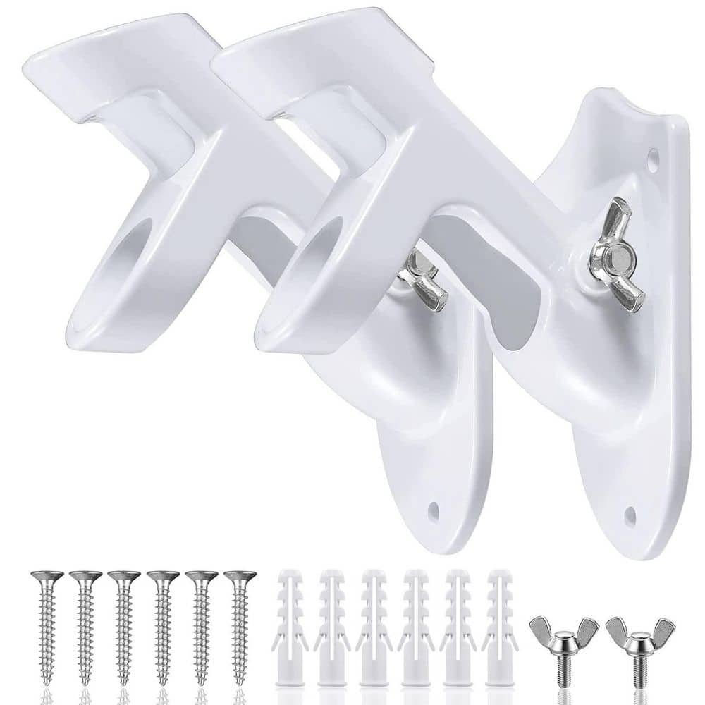 1 in. Inner Diameter Cast Aluminum Two-Position Flag Holder Mounting Bracket for Outside House, White (2-Pack) price history on PriceWatchPro