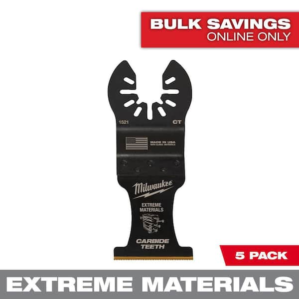Milwaukee 1-3/8 in. Carbide Universal Fit Extreme Wood and Metal Cutting Multi-Tool Oscillating Blade (5-Pack)
