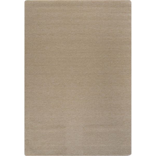 Beverly Rug Oasis Solid Beige 4 ft. x 6 ft. Non-Slip Rubber Back Indoor Area Rug