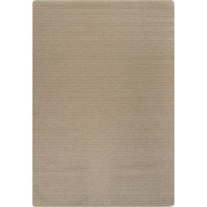 Oasis Solid Beige 8 ft. x 10 ft. Non-Slip Rubber Back Indoor Area Rug