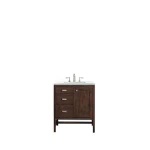 Addison 30 in. W x 23.5 in.D x 35.5 in. H Single Vanity in Mid Century Acacia with Solid Surface Top in Arctic Fall